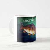 Karpfenfischen Frohe Weihnachten Kaffeetasse (Vorderseite Links)