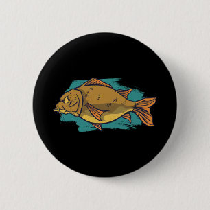Karpfenfischen, Großen Fisch Fangen, Geschenk Für  Button