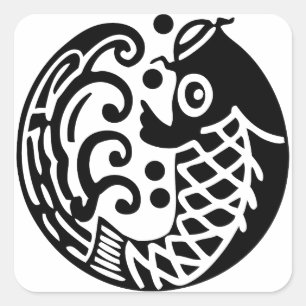 Karpfenwelle Quadratischer Aufkleber