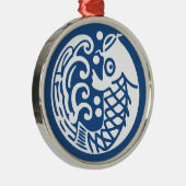 Karpfenwelle Silbernes Ornament (Rechts)
