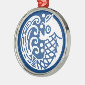 Karpfenwelle Silbernes Ornament (Links)