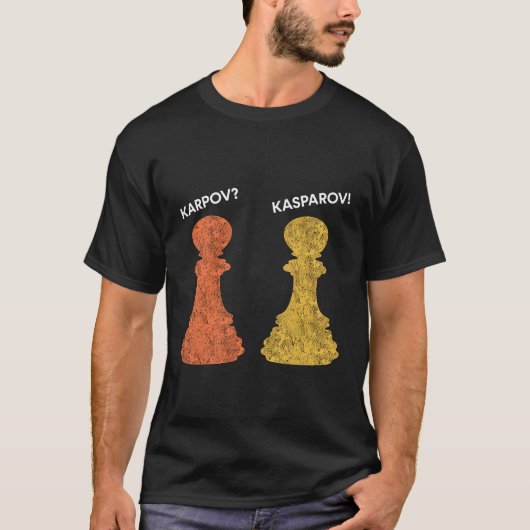 Karpov oder Kasparow? Schachangebot T-Shirt (Vorderseite)