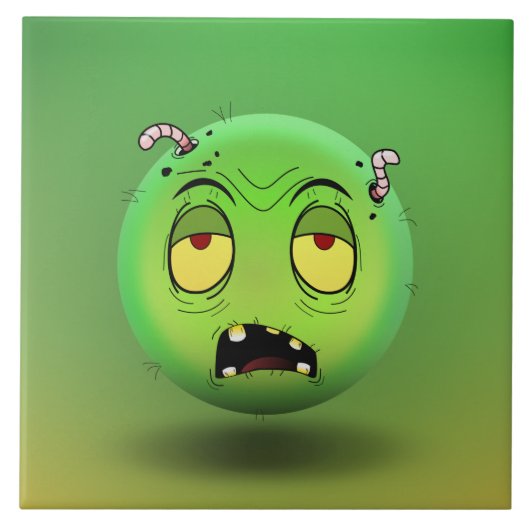 Karreau Zombiemoji Fliese (Vorderseite)