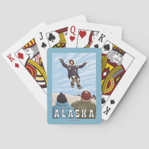 Karren, Alaska-Decken-Wurf-Vintage Reise Spielkarten