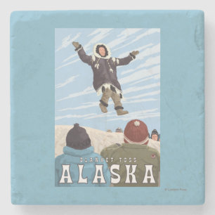 Karren, Alaska-Decken-Wurf-Vintage Reise Steinuntersetzer