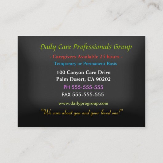 Karriere Florenfreunde Beruflich Visitenkarte (Rückseite)