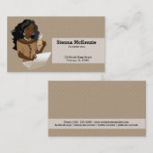 Karriere Frauen schwarze Haare Visitenkarte (Vorne/Hinten)