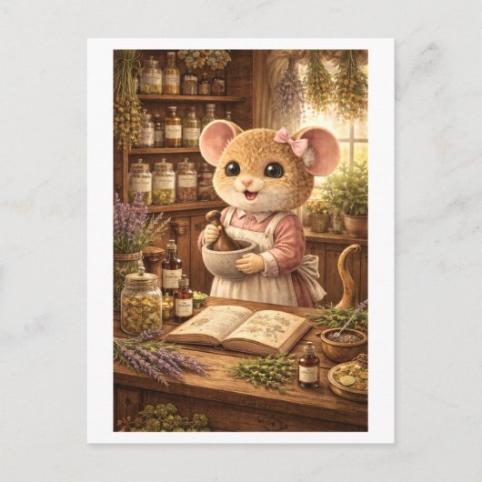 Karriere Maus als Apotheker Postkarte (Vorderseite)