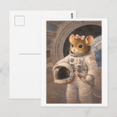 Karriere-Maus als Astronaut Postkarte (Vorne/Hinten)