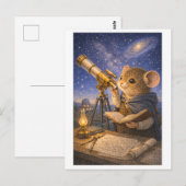 Karriere Maus als Astronom Postkarte (Vorne/Hinten)