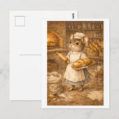 Karriere-Maus als Bäcker Postkarte (Vorne/Hinten)
