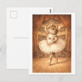 Karriere Maus als Ballerina Postkarte (Vorne/Hinten)