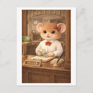 Karriere Maus als Bankangestellter Postkarte