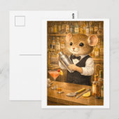 Karriere-Maus als Barkeeper Postkarte (Vorne/Hinten)
