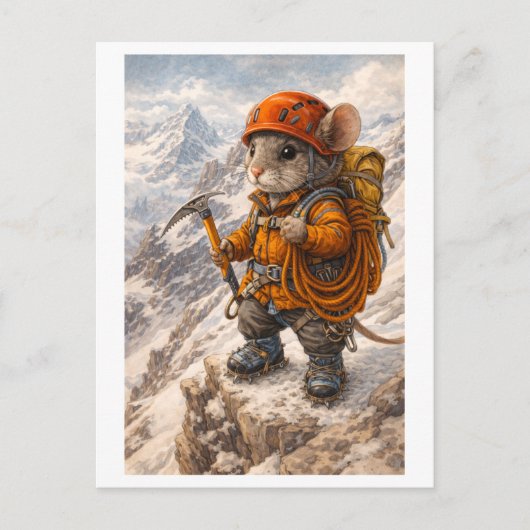 Karriere-Maus als Bergsteiger Postkarte (Vorderseite)