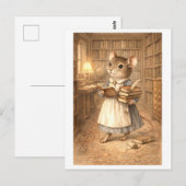 Karriere-Maus als Bibliothekarin Postkarte (Vorne/Hinten)