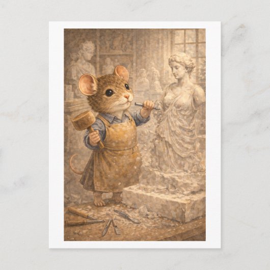 Karriere Maus als Bildhauer Postkarte (Vorderseite)