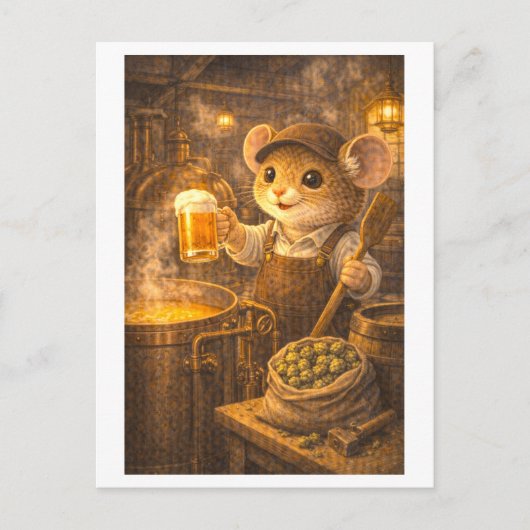 Karriere Maus als Brauer Postkarte (Vorderseite)