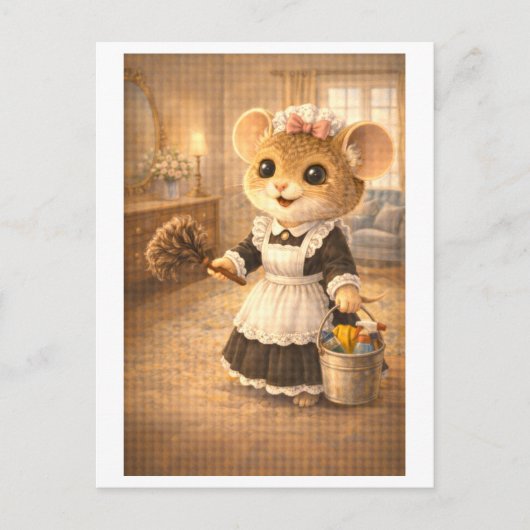 Karriere Maus als Dienstmädchen Postkarte (Vorderseite)