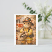 Karriere-Maus als Feuerwehrmann Postkarte (Stehend Vorderseite)
