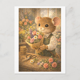 Karriere Maus als Florist Postkarte