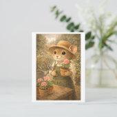 Karriere-Maus als Gärtner Postkarte (Stehend Vorderseite)
