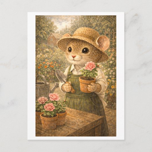 Karriere-Maus als Gärtner Postkarte (Vorderseite)