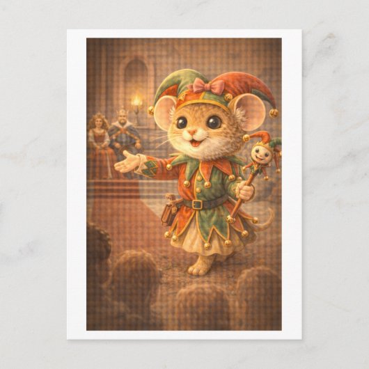 Karriere Maus als Hofnarr Postkarte (Vorderseite)