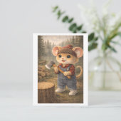 Karriere-Maus als Holzfäller Postkarte (Stehend Vorderseite)