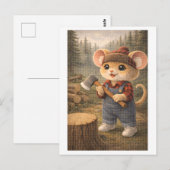 Karriere-Maus als Holzfäller Postkarte (Vorne/Hinten)