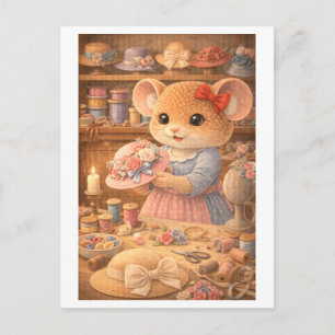 Karriere Maus als Hutmacherin / Hutdesignerin Postkarte