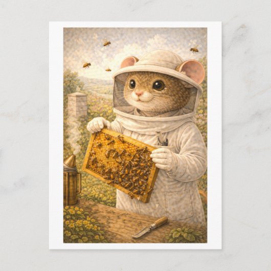 Karriere Maus als Imker Postkarte (Vorderseite)
