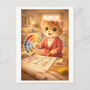 Karriere Maus als Innenarchitektin Postkarte