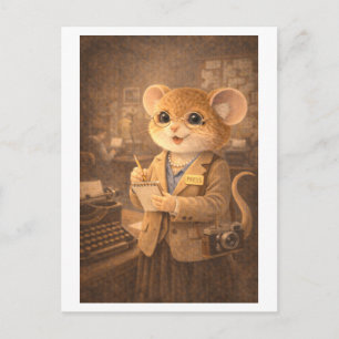 Karriere Maus als Journalist/Reporter Postkarte