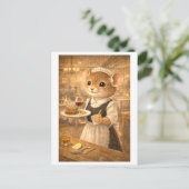 Karriere Maus als Kellnerin Postkarte (Stehend Vorderseite)