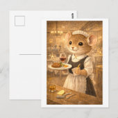 Karriere Maus als Kellnerin Postkarte (Vorne/Hinten)