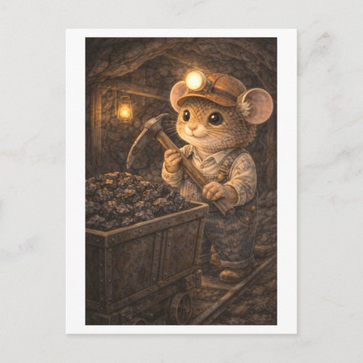 Karriere Maus als Kohlebergmann Postkarte (Vorderseite)