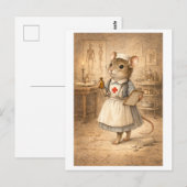 Karriere-Maus als Krankenschwester Postkarte (Vorne/Hinten)