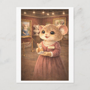 Karriere Maus als Kurator einer Kunstgalerie Postkarte