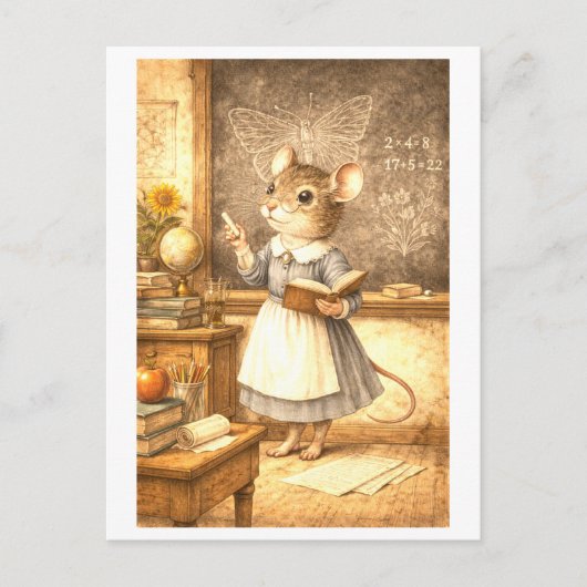 Karriere Maus als Lehrer Postkarte (Vorderseite)