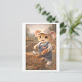 Karriere Maus als Maurer Postkarte (Stehend Vorderseite)