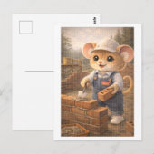 Karriere Maus als Maurer Postkarte (Vorne/Hinten)