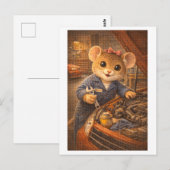 Karriere Maus als Mechaniker Postkarte (Vorne/Hinten)