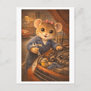 Karriere Maus als Mechaniker Postkarte