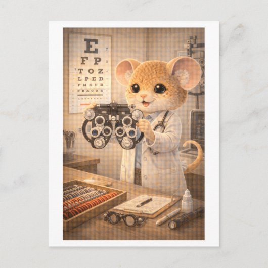 Karriere Maus als Optiker Postkarte (Vorderseite)