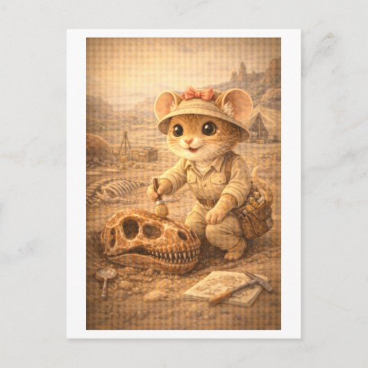 Karriere Maus als Paläontologe Postkarte (Vorderseite)