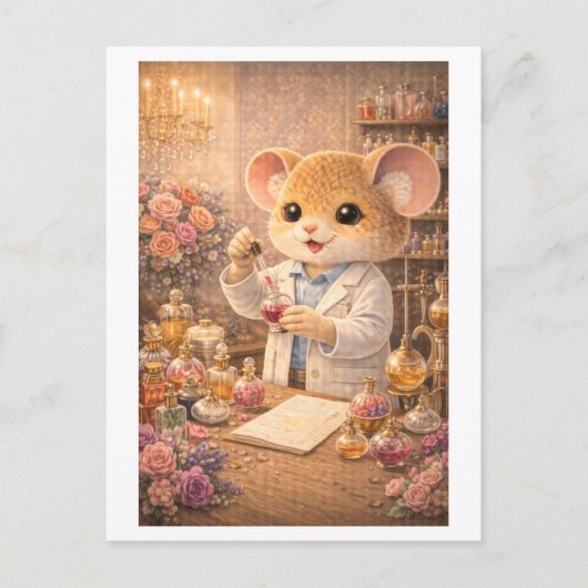 Karriere Maus als Parfümeur Postkarte (Vorderseite)