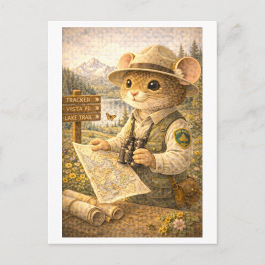Karriere-Maus als Parkranger Postkarte (Vorderseite)