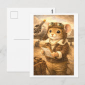 Karriere Maus als Pilot Postkarte (Vorne/Hinten)
