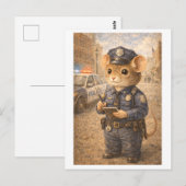 Karriere-Maus als Polizist Postkarte (Vorne/Hinten)